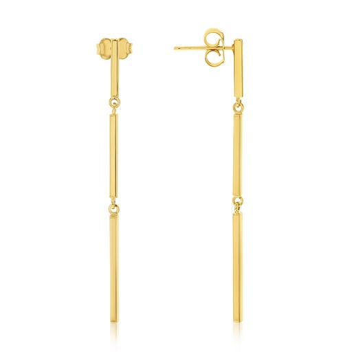 [EAR1178] ### 9Y DANGLING TRIPLE BAR STUD DROP