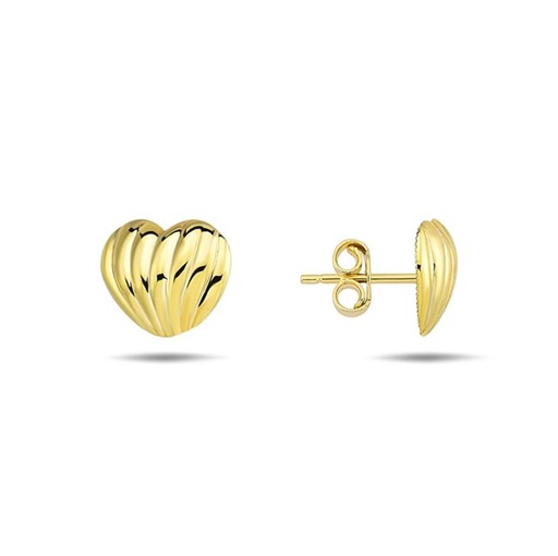 [EAR1182] PREORDER - 9Y RIDGED HEART STUD