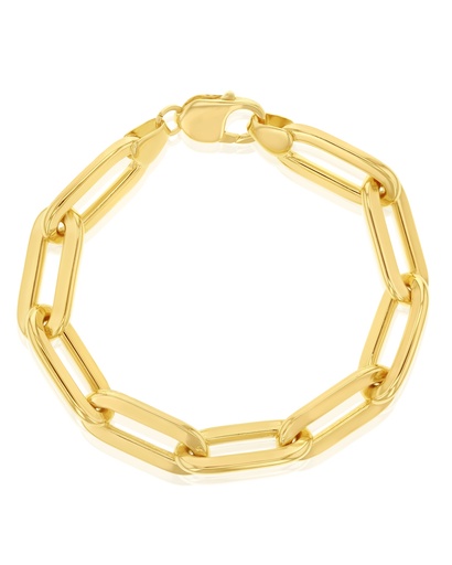 9CT SILVER FILLED OVAL CABLE HAMMERED 11.7MM WIDE