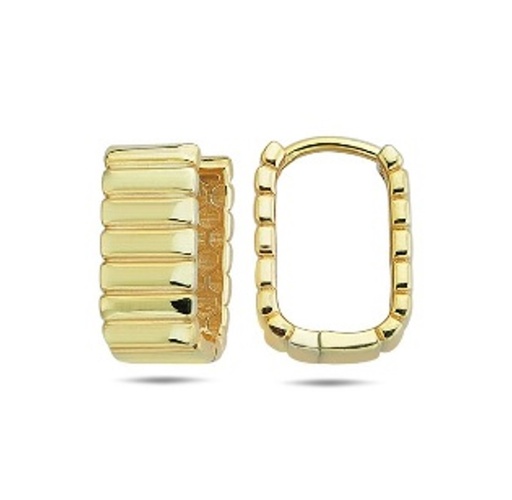 [EAR1198] 9Y RIDGED WIDE OVAL HUGGIE