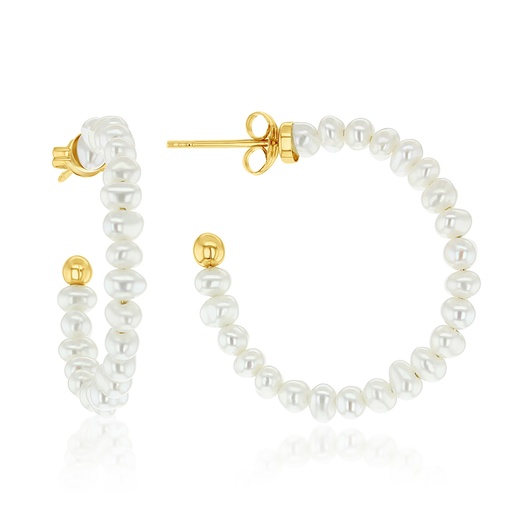 [EAR1215] 9Y FRESHWATER PEARL STUD HOOP