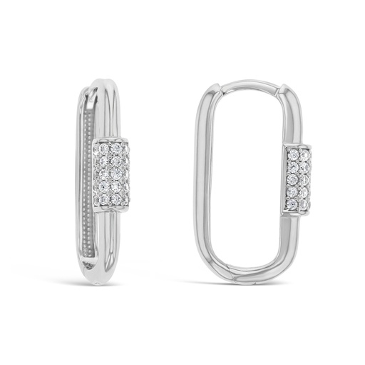 [EAR913] 9W FANCY CZ PAPERCLIP HUGGIE