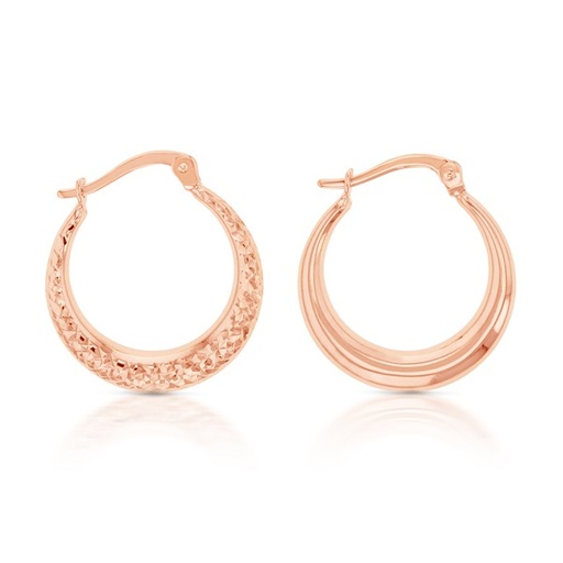 [EAR579] 9P DIAMOND CUT CRESCENT HOOP