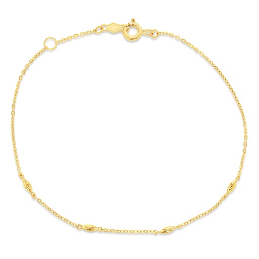 [BB215] 9Y FINE BRACELET WITH SCATTERED OVAL BARS