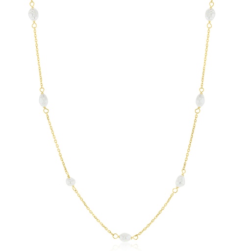 [BB217] 9Y MULTI BAROQUE PEARL NECKLACE
