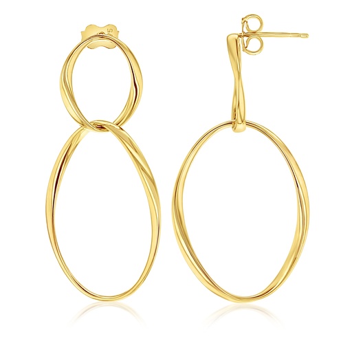 [EAR1245] ### 9Y OPEN WAVE DROP STUD EARRING