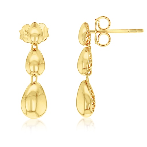 [EAR1246] 9Y BUBBLE TEARDROP STUD DROP EARRING