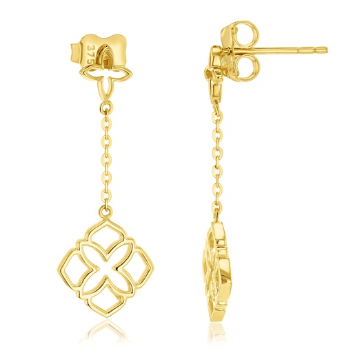 [EAR1256] ### 9Y OPEN CLOVER DROP STUD EARRING