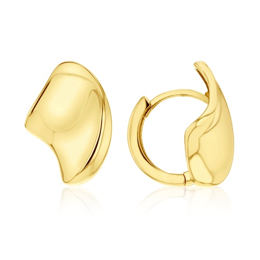 [EAR1266] 9Y WAVE STYLE HUGGIE EARRING