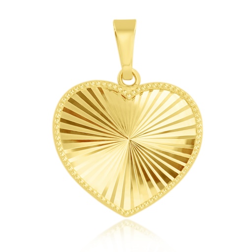 [PD153] 9Y LARGE GOLD BEADED HEART PENDANT