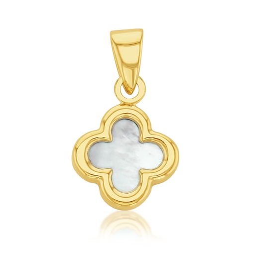 [PD159] 9Y SMALL PLAIN M.O.P. CLOVER PENDANT