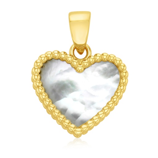 [PD164] 9Y SMALL M.O.P. BEADED HEART PENDANT