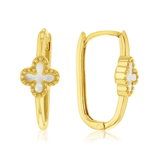 [EAR1272] 9Y M.O.P. CLOVER OVAL HUGGIE