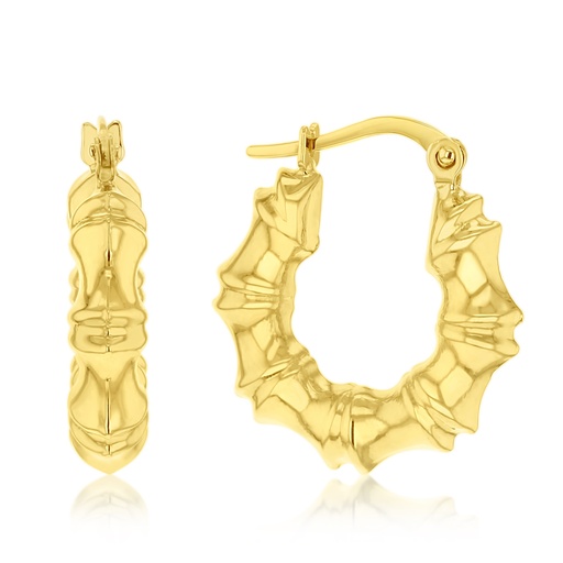 [EAR1284] 9Y WIDE BAMBOO LOOK HOOP