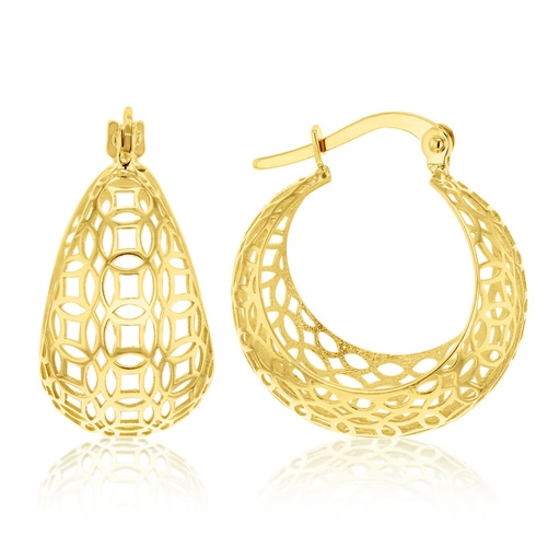 [EAR1285] ### 9Y WIDE CUT OUT PATTERN HOOP