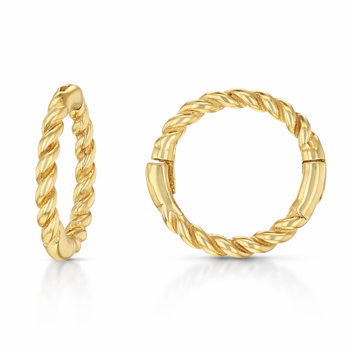 [EAR1304] 9Y TWISTED 6MM MINI HINGED HUGGIE SLEEPER
