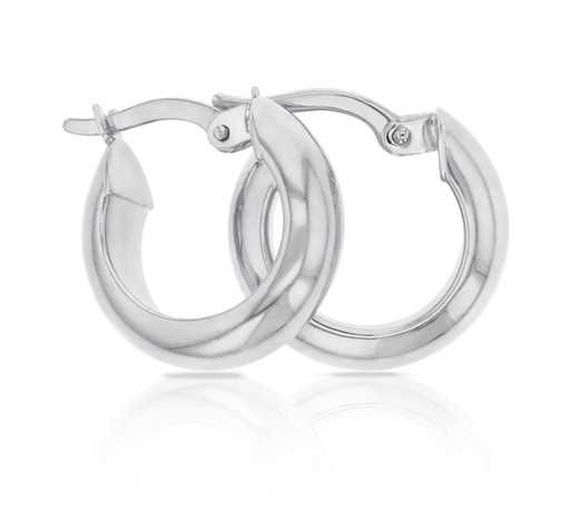 [EAR587-WG] 9W DOMED 5X10MM POLISHED HOOP