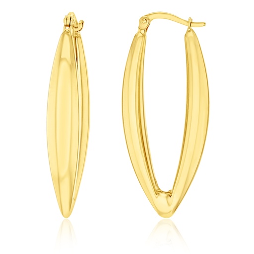 [EAR1322] 9Y ELONGATED MARQUISE HOOP EARRING