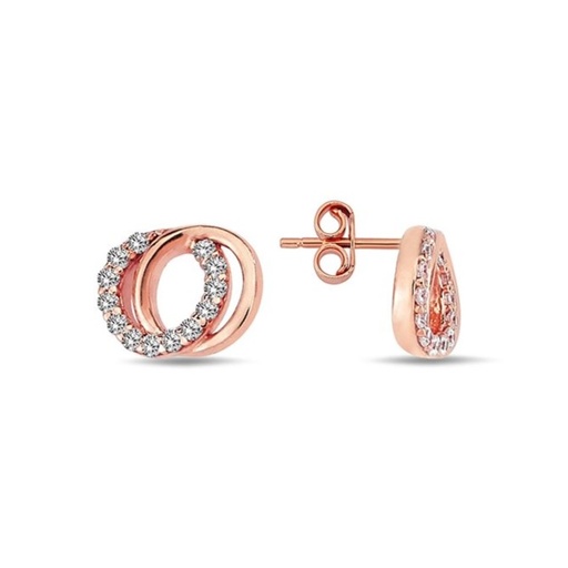 [EAR327] 9P CZ SET/POLISHED CIRCLE STUD