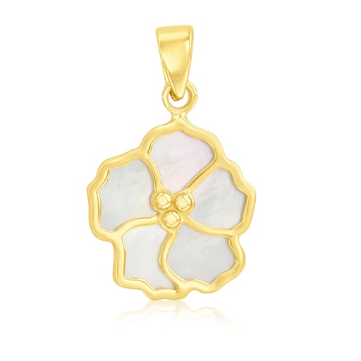 [PD170] 9Y FIVE-PETAL M.O.P. FLORAL PENDANT