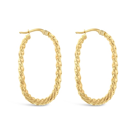 [EAR969] 9Y TWIST OVAL HOOP