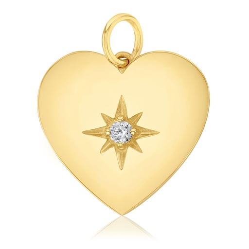 [STPD376] 9Y HEART PENDANT WITH CZ