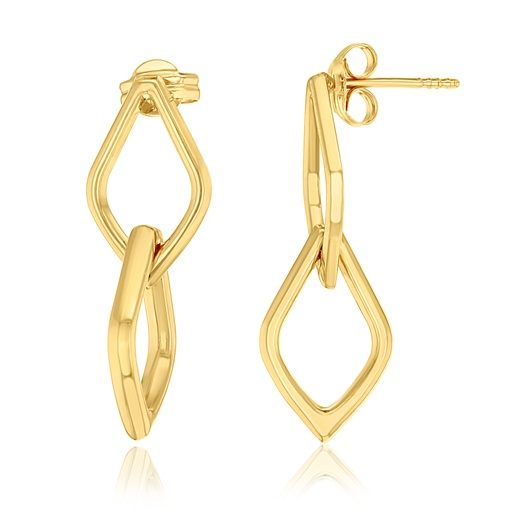 [EAR1335] 9Y DROP INTERLOCKING DOUBLE DIAMOND LINK EARRING