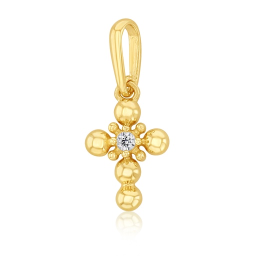 [STRCP70] 9Y SMALL CROSS PENDANT WITH CZ