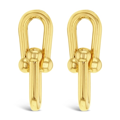 [EAR976] 9Y DOUBLE LOCK LINK STUD DROP