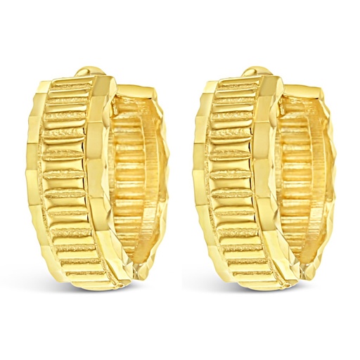 [EAR1011] ## 9Y FANCY DIAMOND CUT HUGGIE RIDGES