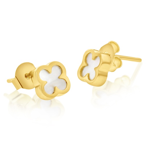 [EAR1016] 9Y M.O.P. 4 LEAF CLOVER STUD