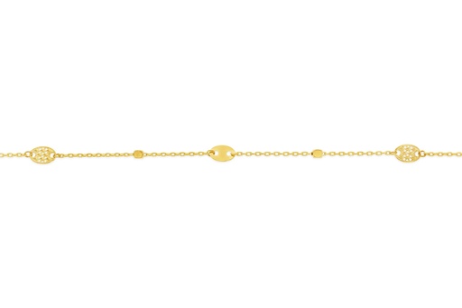 [BB137] ## 9Y FANCY BALL & OVAL LINK BRACELET