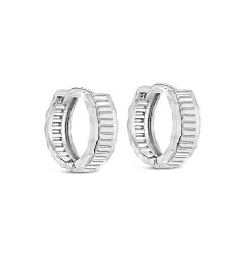 [EAR1012] 9W FANCY DIAMOND CUT HUGGIE RIDGES