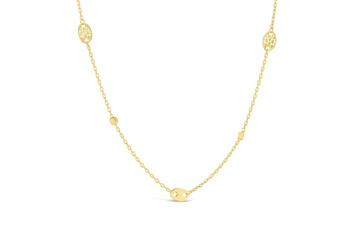 [BB138] ## 9Y FANCY BALL & OVAL LINK NECKLACE