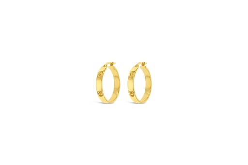 [EAR1002] 9Y SQUARE TUBE SCREW DETAIL HOOP