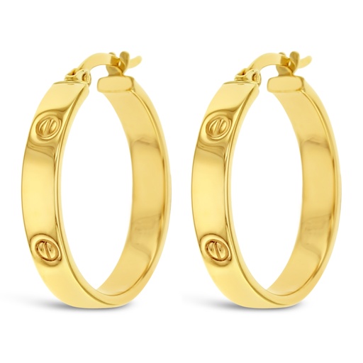 [EAR1002] 9Y SQUARE TUBE SCREW DETAIL HOOP