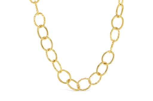 9CT SILVER FILLED CIRCLE LINK MEDIUM PLAIN & TWIST