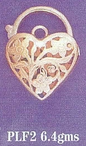 [PLF2] FLORAL FILIGREE HEART PADLOCK 22MM