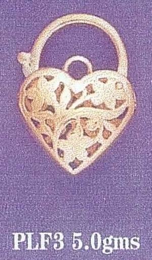 [PLF3] FLORAL FILIGREE HEART PADLOCK 20MM