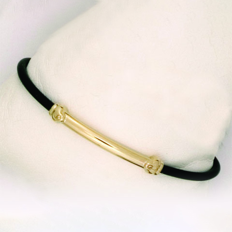 RUBBER BRACELET 3MM WITH BAR